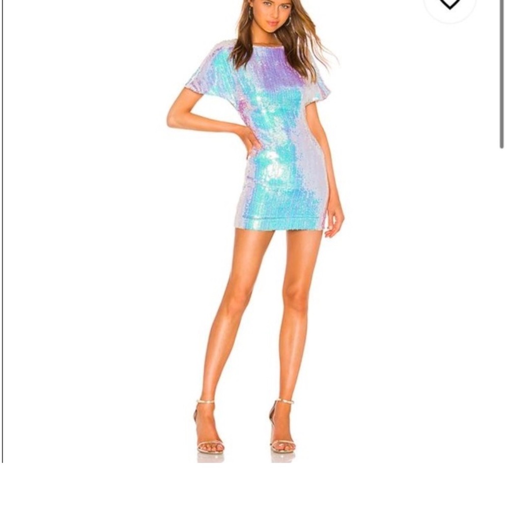 NBD Blue and Pink Bodycon Mini Dress